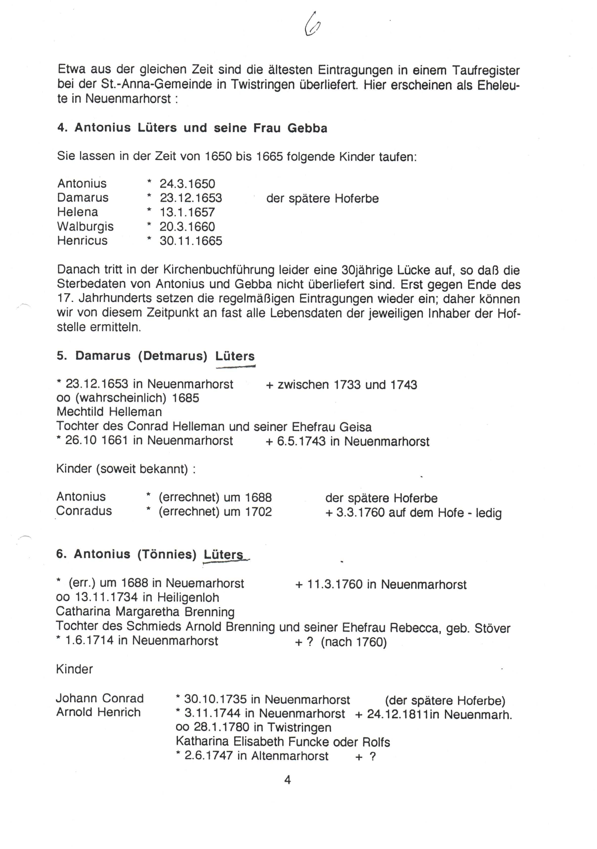 Mannschaftsrolle Amt Harpstedt 1658